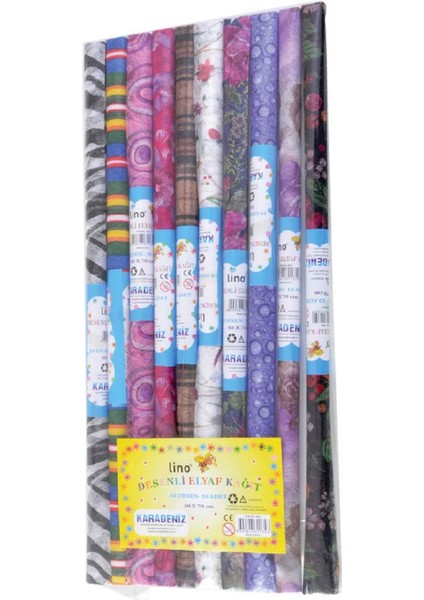 Desenli 10'lu 50X70 cm Elyaf Kağıt