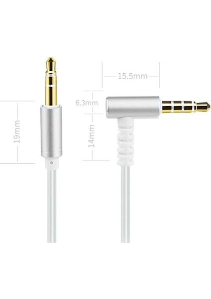 3.5mm L Tipi Jack Mikrofonlu Aux Telefon,bilgisayar,araçlar Için Stereo Aux  Kablosu