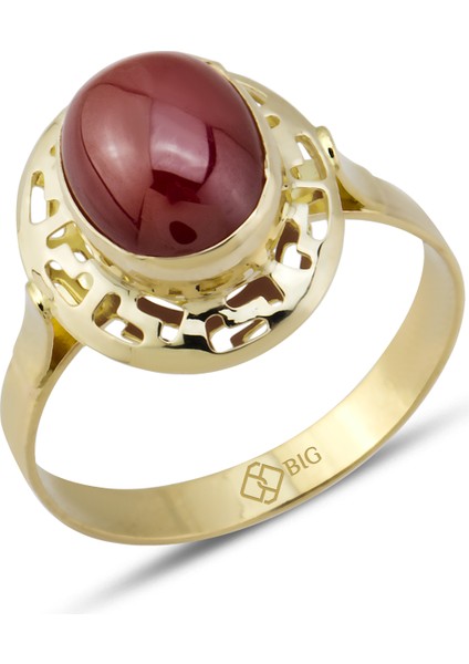 Altın Grek Akik Yüzük 8X10 mm 20