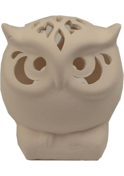 Baykuş Mumluk | Boyanabilir Obje Seramik Bisküvi