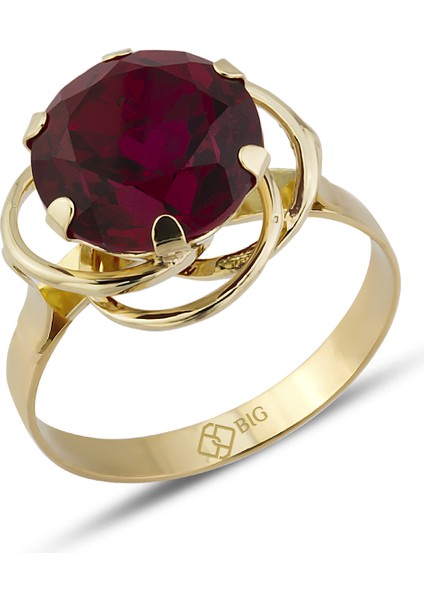Altın Olimpiyat Ruby (Yakut) Renk Yüzük 10