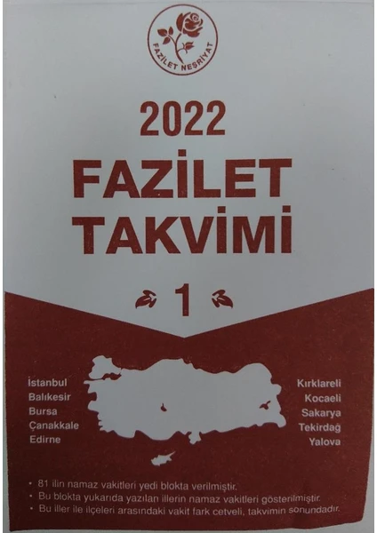 Fazilet Neşriyat Fazilet Takvimi 2022