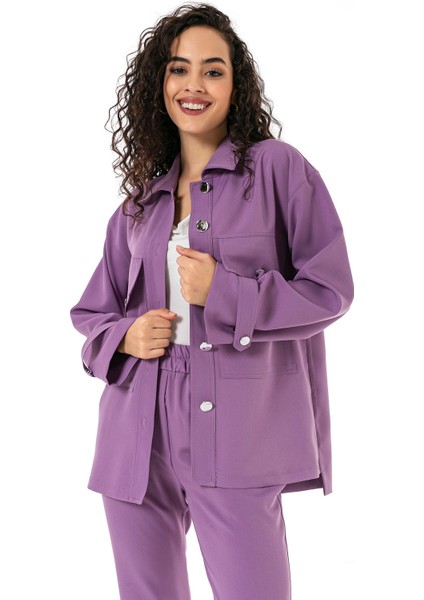 Kadın Gömlek Pantolon Lila Double Takım fırsatları