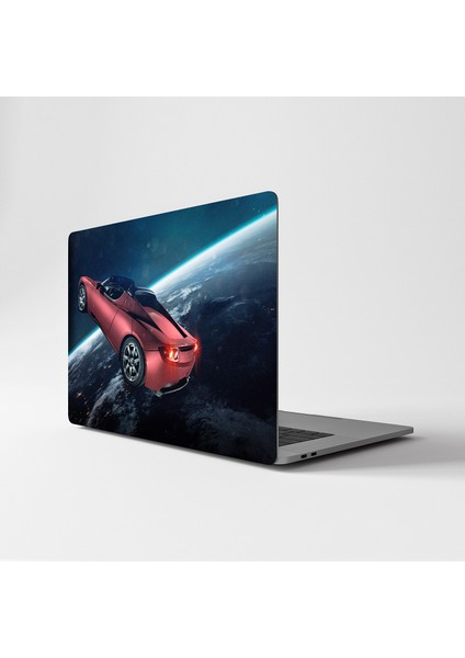 Uzayda Uçan Tesla Temalı Laptop Pc Macbook Üzerine Kaplama