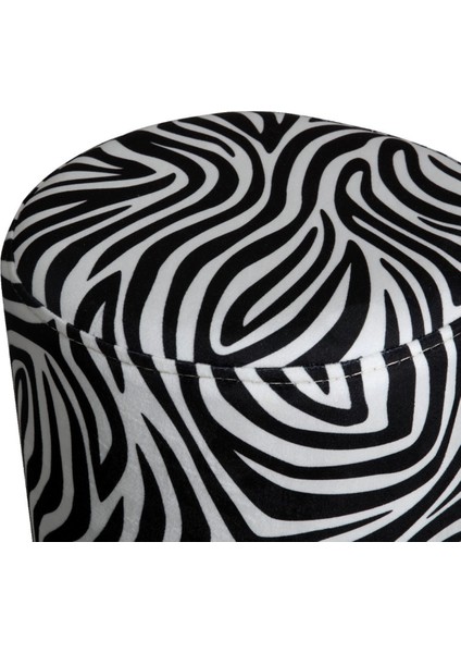 Zebra Desenli Silindir Puf