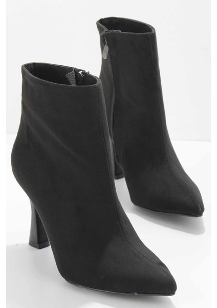 Siyah Süet Kadın Bot ve Bootie K029480100