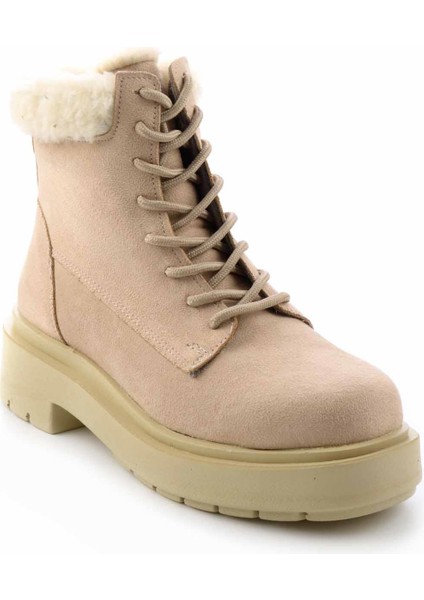 Bej Süet Kadın Bot ve Bootie K029901015