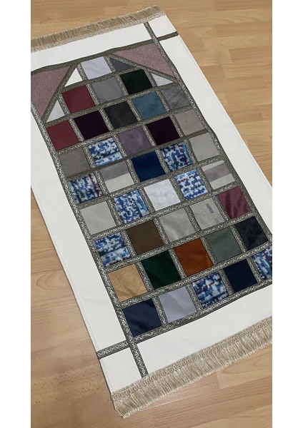 Ayhanhome Kırkyama Patchwork Kadife Astarlı Çeyizlik Hediyelik Seccade