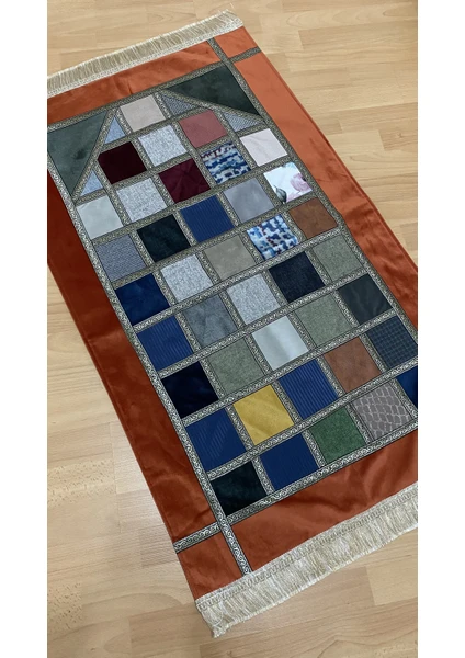 Ayhanhome Kırkyama Patchwork Kadife Astarlı Çeyizlik Hediyelik Seccade