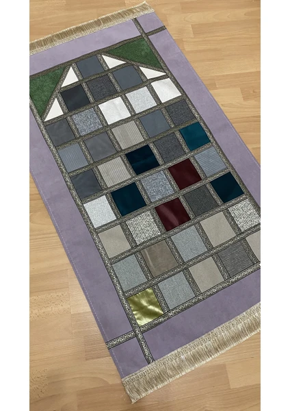 Ayhanhome Kırkyama Patchwork Astarlı Kadife Çeyizlik Hediyelik Seccade