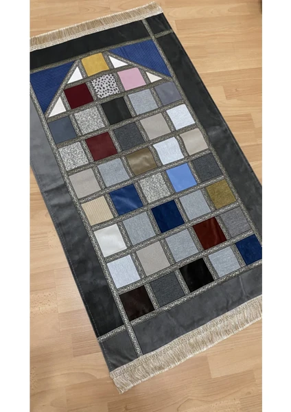 Ayhanhome Kırkyama Patchwork Kadife Astarlı Çeyizlik Hediyelik Seccade