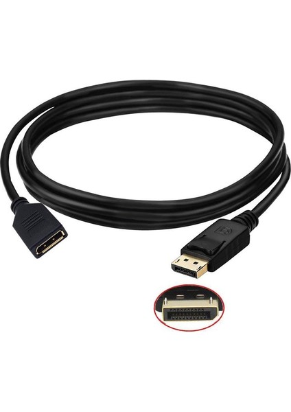Display Port Dişi Erkek Uzatma Kablosu 1m