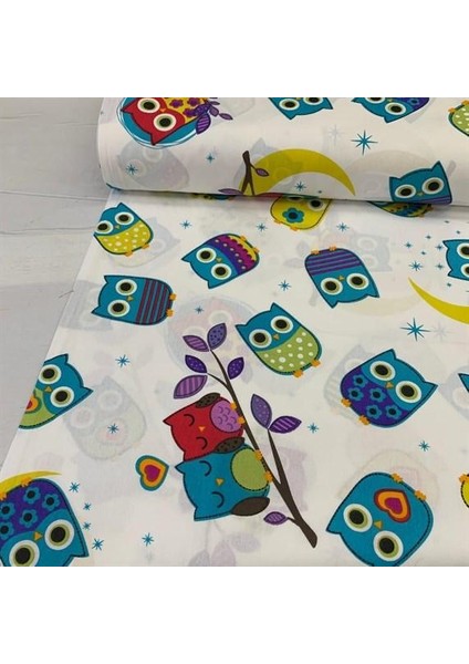 240 Cm. Eninde Baykuşlu Poplin Kumaş