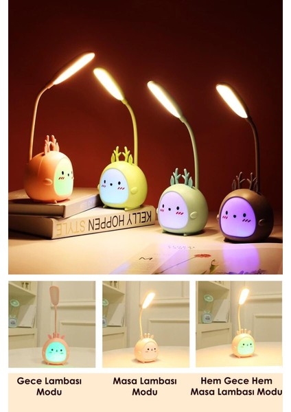 Technosmart Usbli Karikatür Masa Lambası 3 Modlu LED Gece Lambası Çocuklar Için Hediyelik