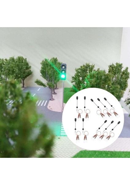 10X Mini Model Trafik Işığı Manzarası Demiryolu 12 V Sinyal Işık Ho Gauge 1/100 (Yurt Dışından)