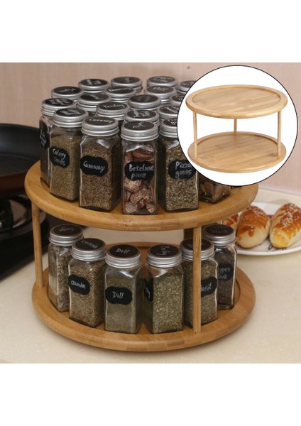 Bambu Pikap Mutfak Organizatör Raf Baharat Depolama 12 Inç 2 Tier (Yurt Dışından)