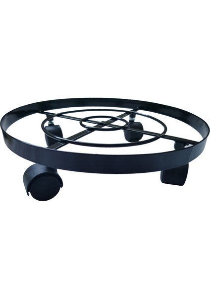 Metal Haddeleme Bitki Caddy Yuvarlak Bitki Standı Arabası Ekici Tutucu Daire Tepsi Mover 360 Derece Döner Tekerlekleri ile - 32 cm (Yurt Dışından)