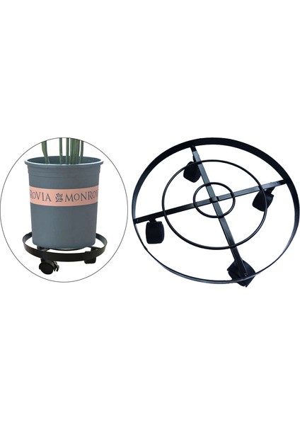 Metal Haddeleme Bitki Caddy Yuvarlak Bitki Standı Arabası Ekici Tutucu Daire Tepsi Mover 360 Derece Döner Tekerlekleri ile - 32 cm (Yurt Dışından) modelleri
