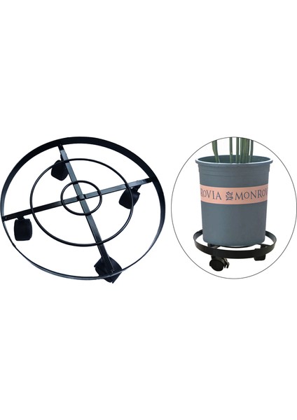 Metal Haddeleme Bitki Caddy Yuvarlak Bitki Standı Arabası Ekici Tutucu Daire Tepsi Mover 360 Derece Döner Tekerlekleri ile - 32 cm (Yurt Dışından) fırsatları
