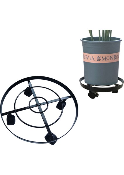 Metal Haddeleme Bitki Caddy Yuvarlak Bitki Standı Arabası Ekici Tutucu Daire Tepsi Mover 360 Derece Döner Tekerlekleri ile - 32 cm (Yurt Dışından) indirimleri