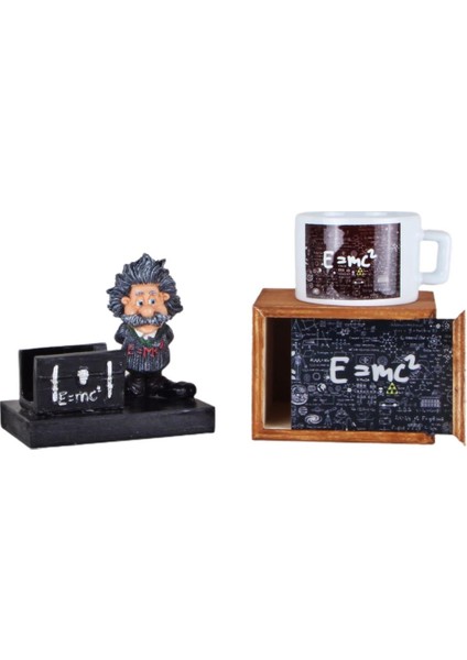 Einstein Kartvizitlik Kutulu Kupa Armağan Seti
