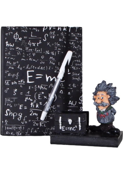 Einstein Kartvizitlik Büyük Defter Beyaz Kalem Üçlü Set