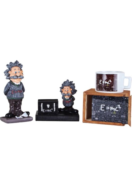 Einstein Kartvizitlik Kutulu Kupa Einstein Biblo Üçlü Set