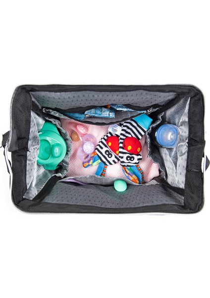 Gri Unisex Bebek Bakım Çantası Termos Bölmeli Bebek Bezi Taşıma Çantası