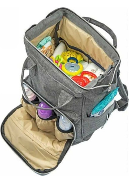 Gri Unisex Bebek Bakım Çantası Termos Bölmeli Bebek Bezi Taşıma Çantası modelleri