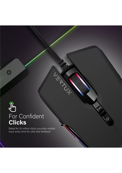 Assaulter Siyah - Oyuncu Mouse Gamecharged™ Hafif Oyun Özel LED Işıklı 10.000 Dpı