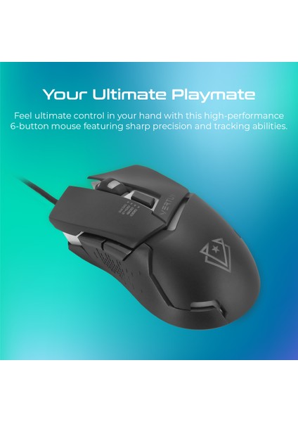 Dominator Siyah - Oyuncu Mouse Hızlı Tepkili Ergonomik LED 3200 Dpı Kablolu