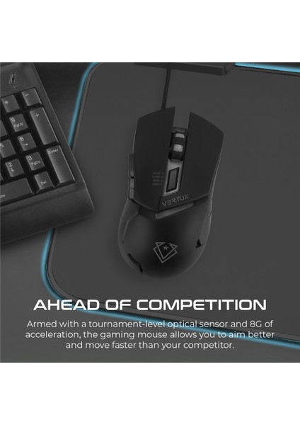 Dominator Siyah - Oyuncu Mouse Hızlı Tepkili Ergonomik LED 3200 Dpı Kablolu