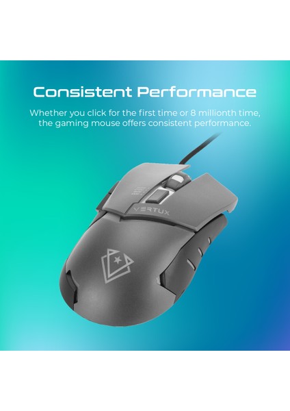 Dominator Gri - Oyuncu Mouse Hızlı Tepkili Ergonomik LED 3200 Dpı Kablolu