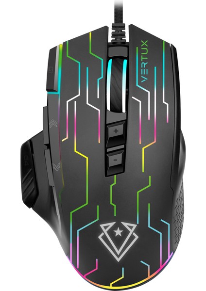 Kryptonite Siyah - Oyuncu Mouse Üstün Hızlı Performanslı Kablolu 10.000 Dpı LED