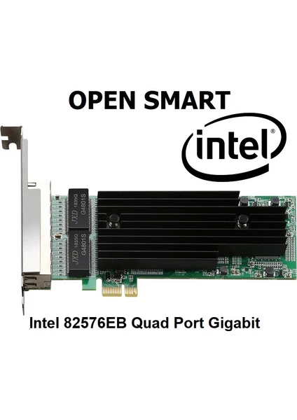 Open Smart OPS01G64NT Quad / 4 Port Intel 82576EB Gigabit Pcı-E X1 Ethernet Kart