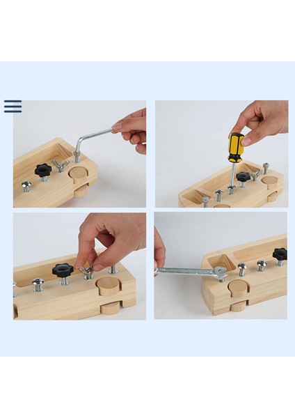 Montessori Bebek Ahşap Oyuncak Vida Cıvata Setleri Tornavida Eğitici Oyuncak (Yurt Dışından)
