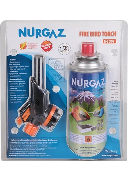 Nurgaz Fire Bird Torch Kamp Karavan Çakmak Ng 503 Gazlı Çakmak