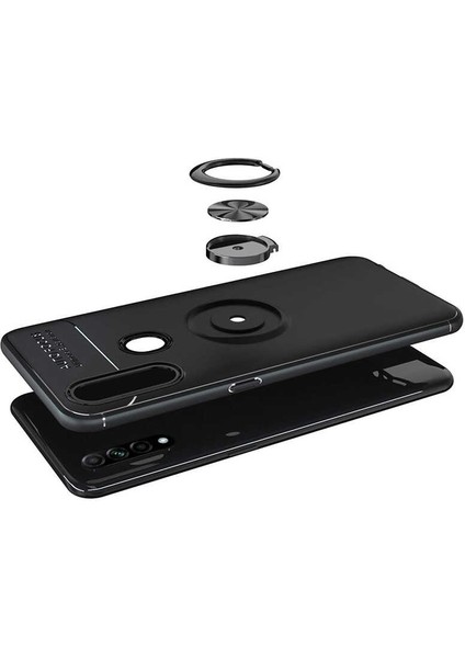 Oppo A31 Yüzüklü Manyetik Ravel Kılıf Nano Ekran Koruyucu Full Setkırmızı fırsatları