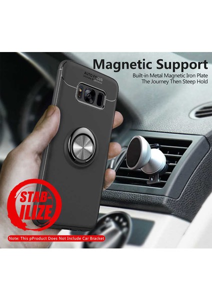 Samsung Galaxy S8 Yüzüklü Manyetik Ravel Kılıf Mavi fiyatları