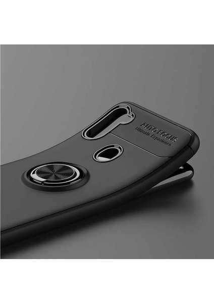 Samsung Galaxy A21 Yüzüklü Manyetik Ravel Kılıf Nano Ekran Koruyucu Full Setkırmızı modelleri