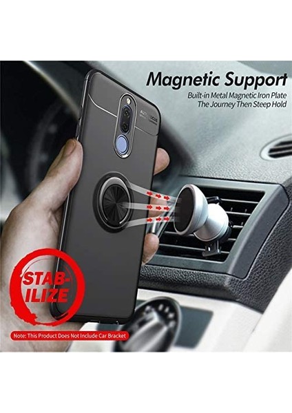 Huawei Mate 10 Lite Yüzüklü Manyetik Ravel Kılıf Nano Ekran Koruyucu Full Setmavi fiyatları