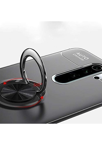 Xiaomi Redmi Note 8 Pro Yüzüklü Manyetik Ravel Kılıf Nano Ekran Koruyucu Full Setmavi fırsatları