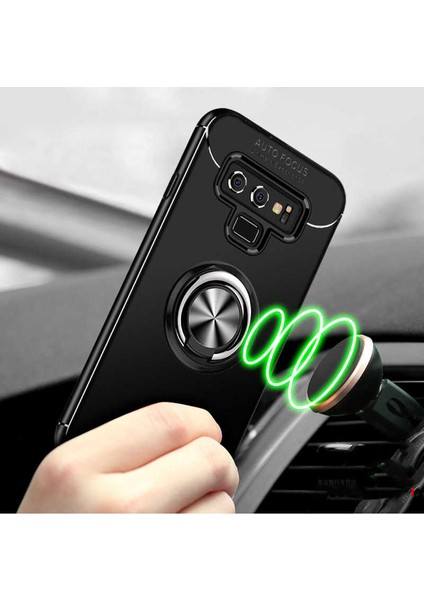 Samsung Galaxy Note 9 Yüzüklü Manyetik Ravel Kılıf Mavi fiyatları
