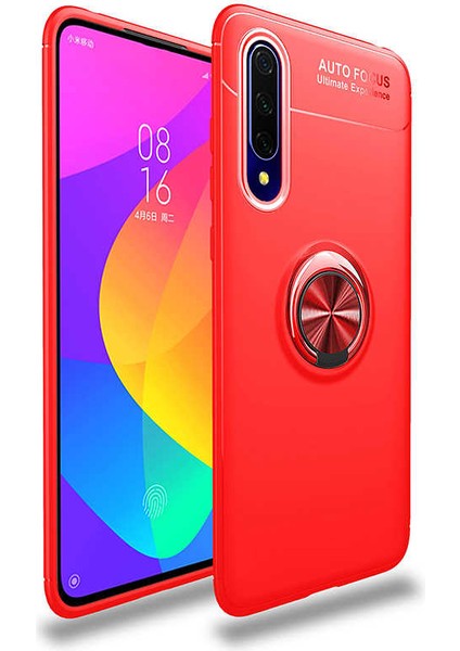 Huawei P Smart Z Yüzüklü Manyetik Ravel Kılıf Nano Ekran Koruyucu Full Setkırmızı