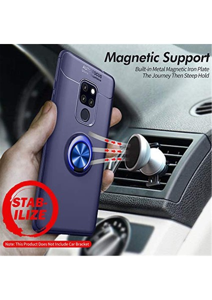 Huawei Mate 30 Lite Yüzüklü Manyetik Ravel Kılıf Nano Ekran Koruyucu Full Setmavi fiyatları