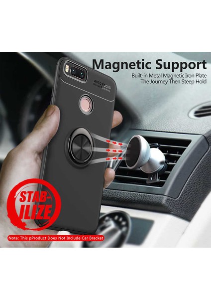 Xiaomi Mi A1 Yüzüklü Manyetik Ravel Kılıf Nano Ekran Koruyucu Full Setkırmızı fiyatları