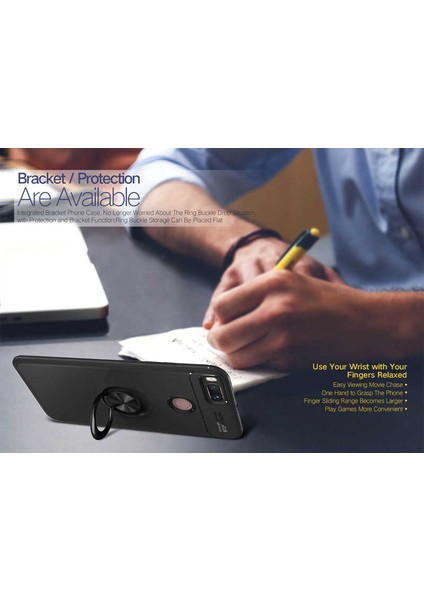 Xiaomi Mi A1 Yüzüklü Manyetik Ravel Kılıf Nano Ekran Koruyucu Full Setkırmızı fırsatları