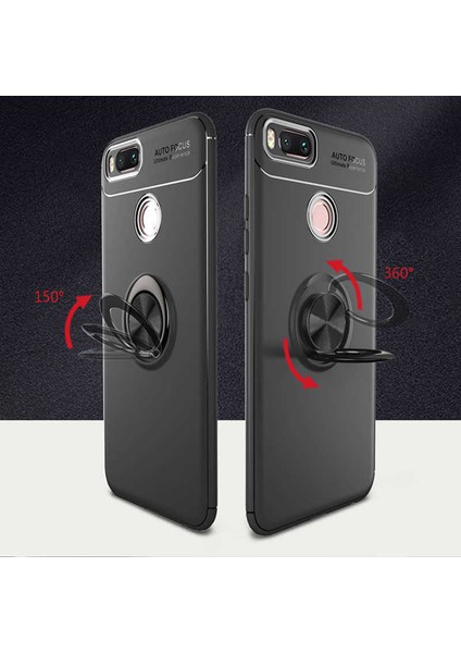 Xiaomi Mi A1 Yüzüklü Manyetik Ravel Kılıf Nano Ekran Koruyucu Full Setkırmızı indirimleri