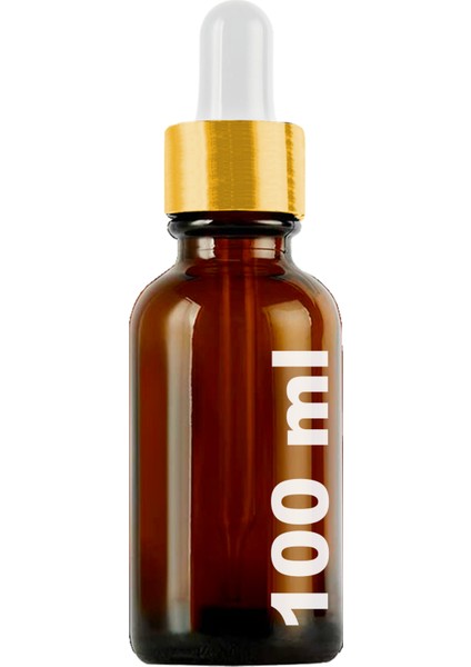 100 cc Amber Damlalık Metal Gold Sızdırmaz Kapaklı 100 ml Dropper Cam Serum Şişesi 1 Adet