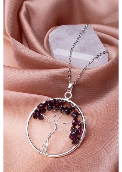 Lal Granat Taşı ( Garnet) Hayat Ağacı Kolye fiyatları